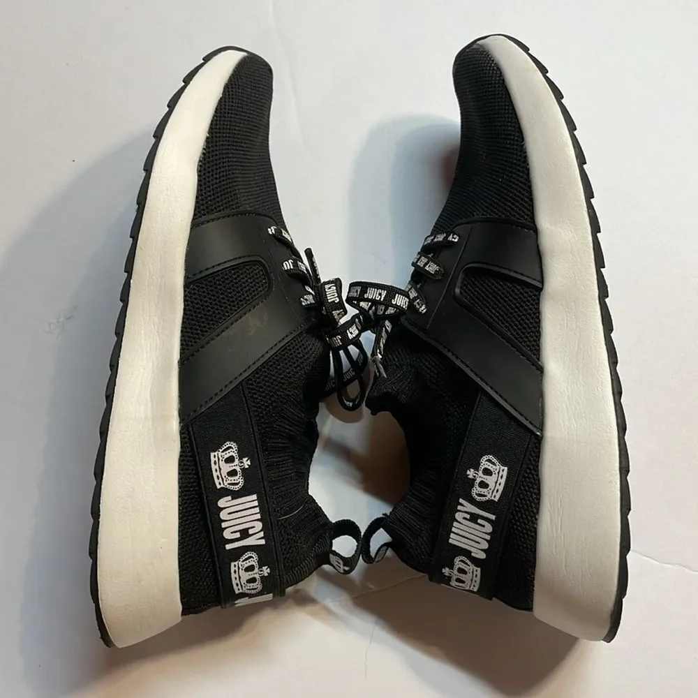 Juicy by Juicy Couture Avaya women sneaker Black/White Stretchy Mesh Sz 7